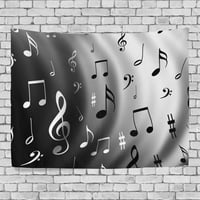Popcreation siva glazba Napomena Zidna umjetnička dekoracija, bijela crna nota spavaća soba dnevni boravak spavaonica zidnih viseći tapiserija