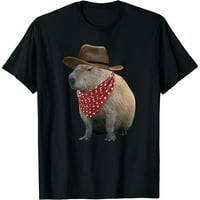 Muškarci Žene Kauboj Kapybara Košulja Funny Howdy Capy Crna majica kratkih rukava