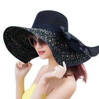 Wozhidaose Beach Hat Women Šarene Big Diple Straw Bow Hat Sun Floppy Wide Wide Wide Hats Beach Cap Bejzbol