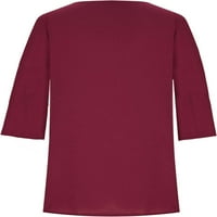 Bluze za žene plus veličine rukav na vrhu vrhova vrata modna košulja pulover pulover pulover Redovne