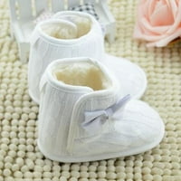Cipele za bebe za djevojčice Veličina čizme Sole Bowknot Cipele Meke tople zimske bebe cipele za bebe cipele Mjeseci Dječji čizme Poliester White Jedna veličina