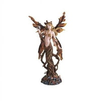 u. Tree Fairy Holding Staklena lopta sa krilima statue fantasy ukras figurica, narandžasta