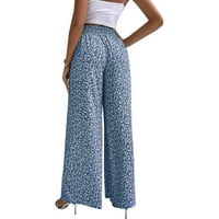 Žene plus veličine džep ljetni modni cvjetni salon trendy za žene široke noge kratke hlače Ležerne elastične trke duge hlače