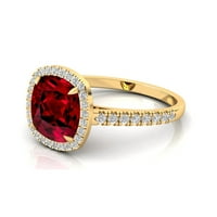 Gotogodišnji prsten, 18K zlatni dijamantni prsten, Garnet Angagement Remise Ring, januarski roštilj