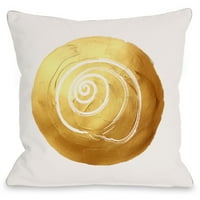 Zlatni krug s školjkama zatvoreni jastuk za bacanje od strane OneBellacasa, 16 x16