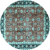 Ahgly Company u zatvorenom okruglom perzijskom svijetloj plavoj tradicionalnim prostirkama površina,