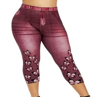 Voguele žene lažne traperice Butt dizanje kaprimkim gamašima visokog struka Fau traper pant joga pantalone