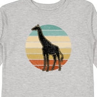 Inktastična žirafa afrička životinja retro zalaska sunca poklon malih dječaka ili majica dugih rukava s dugim rukavima