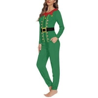 Renewold božićne vilice za dame više-sezone udobnosti dugih rukava top i hlače sa hlačama termalne labave
