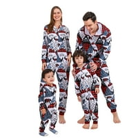Porodični božićni PJS Podudarni setovi, Xmas Tree Holiday Pajamas Red Buffalo Plaid Sleep bave za spavanje s dugim rukavima
