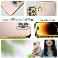 Metallic Color iPhone Pro CASE, zaštita od ojačanih kornera, luksuznog blagajna, luksuznog blagajnog branika smrznuta stražnji tanki poklopac za iPhone Pro 6.1 - blijedo zlato