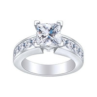 Carat Princess Cut bijeli prirodni dijamantski zaručnički prsten u 14K čvrstim bijelim zlatnim prstenom veličine 10