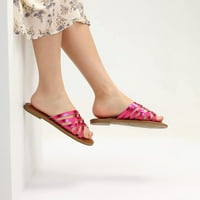 MySoft žene strapljene papuče ljetne crvene ravne sandale veličine 10
