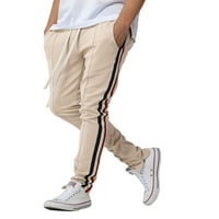 MA Croi Muške hlače Tricolor prugaste mršave presvlake Stretch Elastic Slim pantalona
