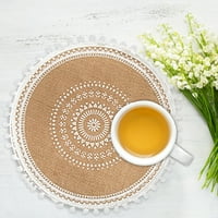 Jednostavan stil ručno tkani jute placemat retro restorana Pamuk i jastuk od vaze