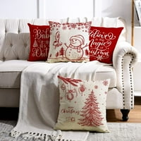 Kit Božićni posteljini jastučni futrola za jastuk