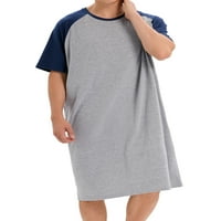 Muška majica za spavanje SleepyFy majica s kratkim rukavima Duljina koljena Ležerska majica Duga noćna odjeća Pidžama Noćenje sa spavaćim odjećima M-XXXL