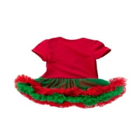 Cindysus Baby kombinezon za bebe kratke rukav božićne haljine set polka točkice odijeva Santa Claus