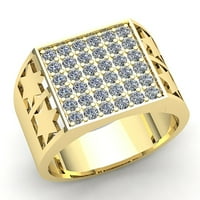 Originalna 1.5CT okrugla rez dijamantna muška godišnjica za angažman prsten od prstena od 18k ruža,