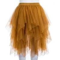 Springcmy žene visoka struka duga suknja u obliku nepravilnih tulle ruffles suknja