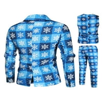 Huakaishijie muns odijela obično odijelo snježne pahulje snjegović print blejzeri prsnica hlače casual