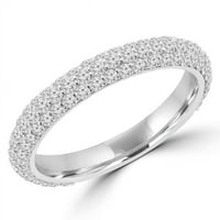 MD170166- 1. CTW okrugli dijamantni polučvrstiti vjetar vjenčani prsten za vjenčanje u 14k bijelo zlato