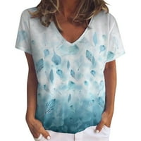 FVWitLYH T majice za žene vještaci sa slobodnim ženskim majicama modna košulja V-izrez ispis elegantnih