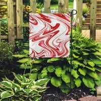 Šareni mramorni apstraktni akvataktolor mramorno svilena crvena bijela boja uzorak vrtna zastava ukrasna zastava kuće baner