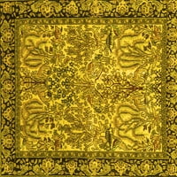 Ahgly Company Zatvoreni kvadrat Perzijske žute tradicionalne prostirke, 4 'kvadrat