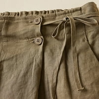 Žene Ležerne prilike pamučne kratke hlače Comfy elastični struk kratke hlače Ljeto labavo povlačenje kratkih hlača sa džepovima