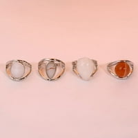 Toyella Modni temperament Gemstone prsten jednostavan mali okrugli prsten o