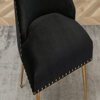 Blagovaonica Udobna stolica sa zlatnim metalnim nogama Sredinom stoljeća Moderna baršuna Tkanina Srednja