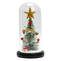 Drveni stakleni poklopac Božićni stablo ukrasi užarenim mini božićnim drvcama ukras ukras