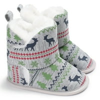 Djevojka za djevojčice Veličina 11 = Snowflake Print Boys Mekani čizme čizme za snijeg zagrijavanje