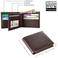 Stronghold MENS RFID kožni novčanik - Bifold sa ID prozorom
