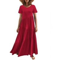 Stabilne ljetne haljine za žene Ženska modna casual maxi haljina kratki rukav elegantna nepravilna haljina