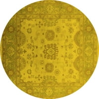 Ahgly Company u zatvorenom okruglu okrugli orijentalni žuti industrijski prostirki, 3 'krug