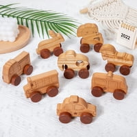 Turnedwant organske drvene bebe gura igračke Fine motorne razvojne vještine igračka Montessori Grashping Jay Wood Car Car