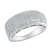 0. Carat okrugli oblik bijeli prirodni dijamantski 10K čvrsti zlatni prsten za muškarce