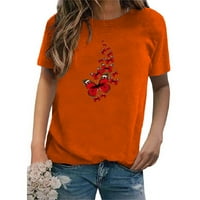 Fimkaul ženske košulje Plus veličina kratkih rukava casual vrhovi modni trend leptir print okrugli vrat Top majice