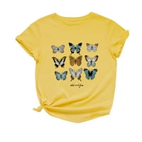 Ženska plus veličina T-majica za čišćenje ženskog trendovog ležernog ležernog leptira tiskane košulje