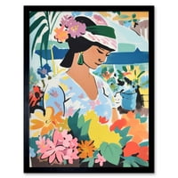 Danski pastelni estetski cvjetovi na tržištu akvarel proljetni buket Art Print Framed Poster zidni dekor