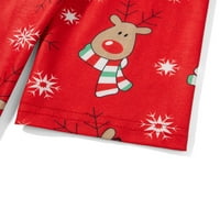 Porodica Pudcoco Podudaranje božićne pidžame Setovi DEER Snowflake Print rever dugih rukava + elastični
