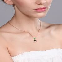 Gem kamen kralj 18k ruža pozlaćena srebrna zelena mistična Topaz i zelena nano smaragdna privjesna ogrlica