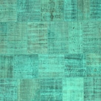 Ahgly Company Zatvoreni pravokutnik patchwork tirkizne plave prostirke prijelaznih područja, 6 '9'