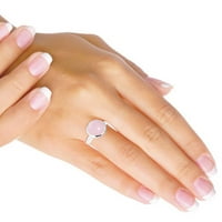 Sterling srebrni prsten za žene - tinejdžeri ružičasti ružičasti kvarc dragulja Srebrna prstena Veličina