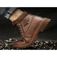 Eloshman Muške sigurnosne cipele za zaštitu otporna na klizanje, čizme za jaku radne čizme na otvorenom