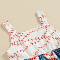 CODUOP Djevojke za bebe Haljina za bejzbol Print Haljina bez rukava Letnje Frills Princess A-line haljina