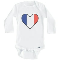 Francuska zastava Baby Bodysuit - slatka francuska zastava Heart - Francuska Baby Bodysuit, 3-mjesečne