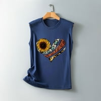 Ženska bluza bez rukava bez rukava Clean Teses Sunflower Graphic majica Casual Labava trendy modna odjeća